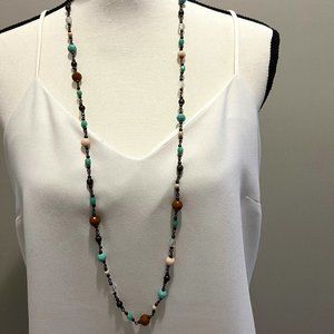 Urban Outfitters- NWOT Brass/Multi-color beaded Boho Necklace